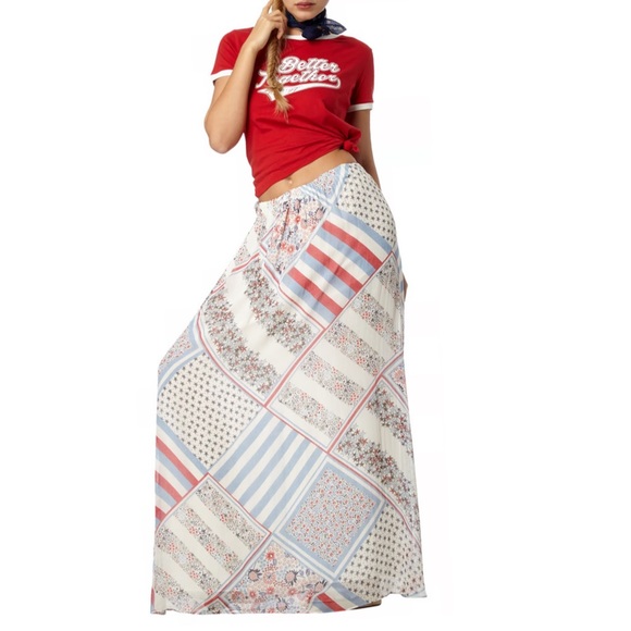 HTF Tommy Hilfiger x Gigi Hadid Pure Silk Printed Maxi Skirt NEW! - Picture 6 of 14